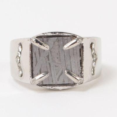 Lot 158 beautiful meteorite slab ring