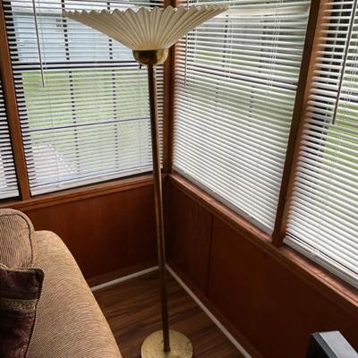 Hollywood Regency Art Deco Brass Floor Lamp 