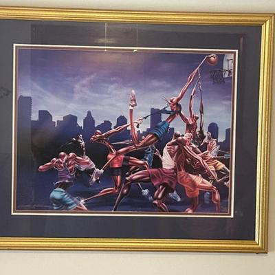"Basketbrawl" by Kadir Nelson Framed Art 