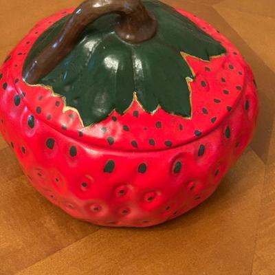 Vintage Strawberry Cookie Jar 