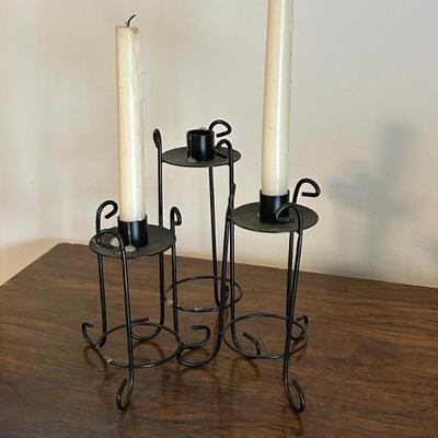 Black Metal Candlestick Holders 