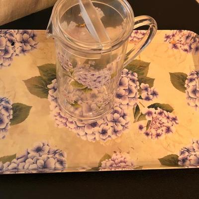 Vintage Serving Tray and Pitcher 