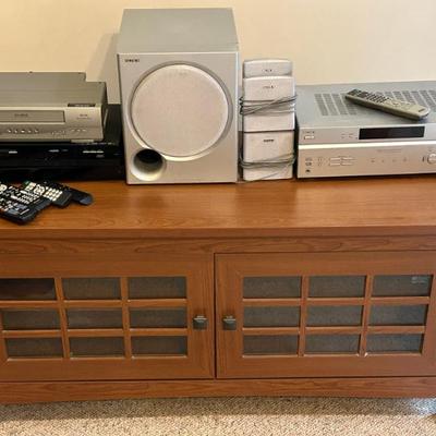 Wood and Glass Entertainment Center
