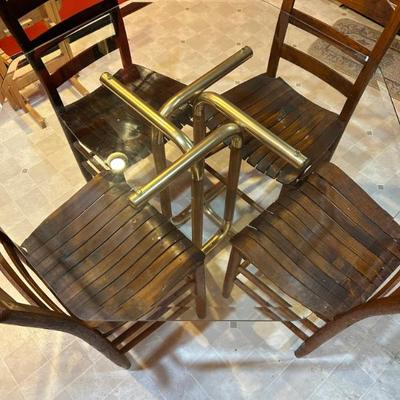 Round Glass Kitchen Table w/ Four Chairs