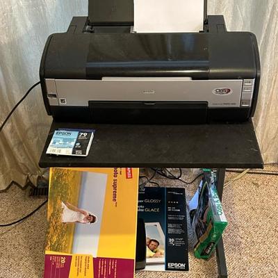 Epson Stylus Photo 1400 Printer w/ Table and Photo Printing Accessories