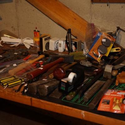 hand tools, power tools, shop vac, socket sets, 