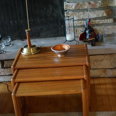 Nesting tables in teakwood. Other teak end tables available 