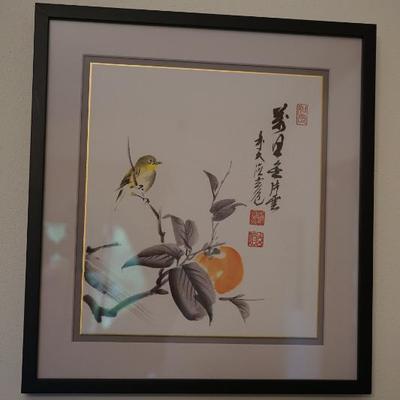 Japanese watercolors. nicely matted and framed 