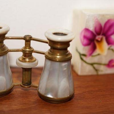 Sale Photo Thumbnail #29: antique mother of pearl opera glasses 