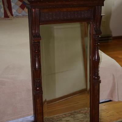 Victorian hall mirror with Eastlake carving. Original finish. consigned from the Knutzen collection