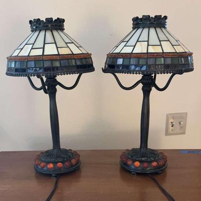 Vintage Stained Glass Table Lamps 
