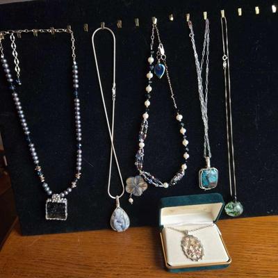 Sterling Silver Pendant Necklaces Lot 