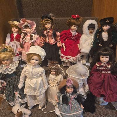 Singular and Unmarked Porcelain Dolls