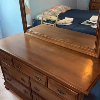 Wooden Dresser with Mirror 