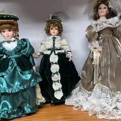 Tall Collectible Porcelain Dolls