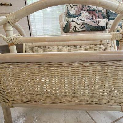 Rattan magazine rack 