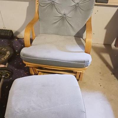 (2) Cushioned Rocking Chair And Foot Rest