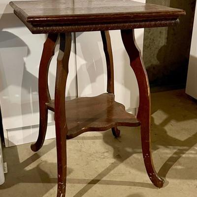 Side Table with Ornate Carved Edge Details 