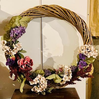 Faux Floral and Ivy Wreath, Spray & Garland