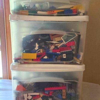 Three Tier Storage Full of Legos