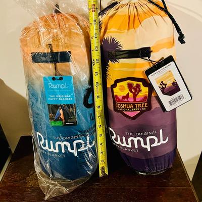 (2) Rumpl Original Puffy Blankets 75” x 52”
