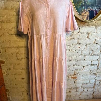 Crown Linen Tiered Linen Dress. XL