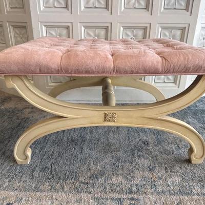 Pink Tufted Ottoman