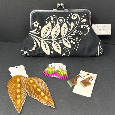 Earrings (3) and Clutch