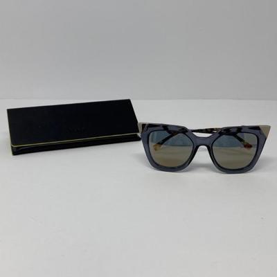 Fendi Blue And Silver Cateye Sunglasses