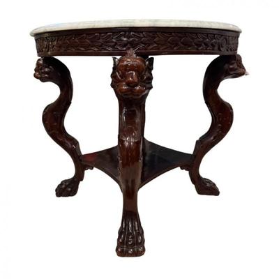 Marble and Mahogany Vintage Table