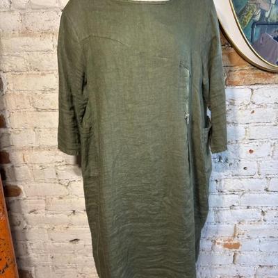 100% Lino Linen Dress One Size