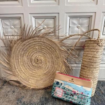 Moroccan Solei decor, Straw Wine carrier, Pouch