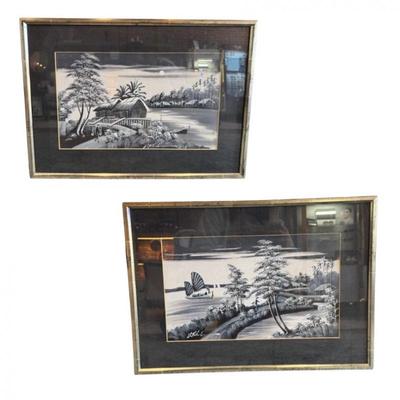 Vietnamese Oil on Silk-Signed