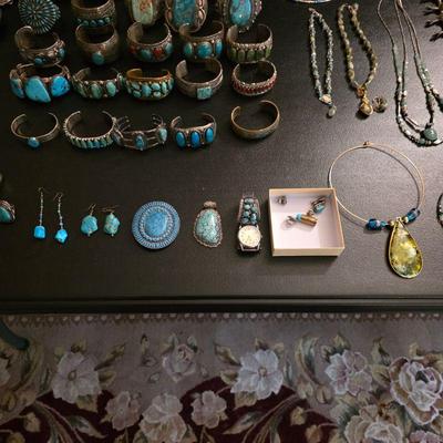 Vintage Native American jewelry, sterling silver and turquoise