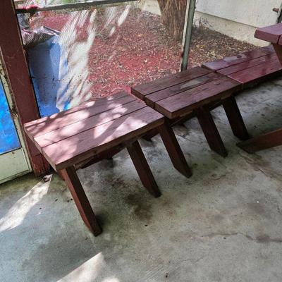 Vintage mid century redwood patio furniture