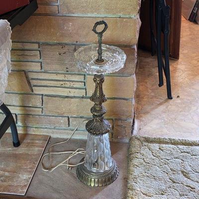 Vintage lighted floor ashtray