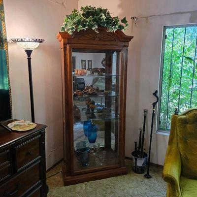 Vintage lighted display cabinet