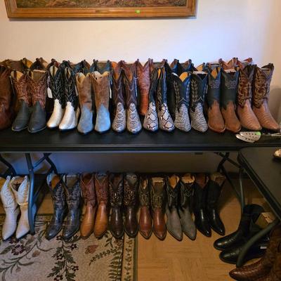 Cowboy boots, many exotics and pre-ban skins