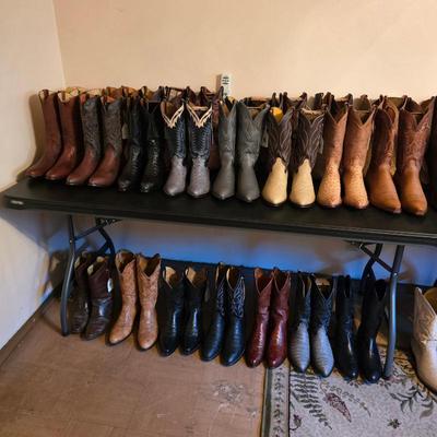 Cowboy boots, many exotics and pre-ban skins