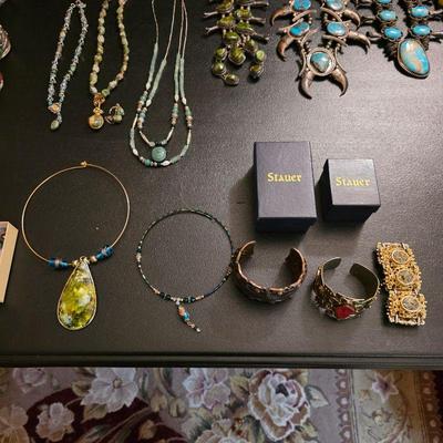 Vintage Native American jewelry, sterling silver and turquoise