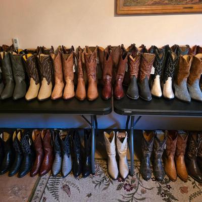 Cowboy boots, many exotics and pre-ban skins