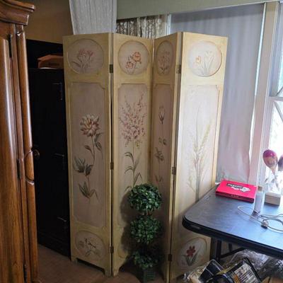 Vintage four panel room divider