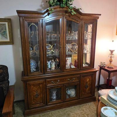 Vintage hardwood China cabinet