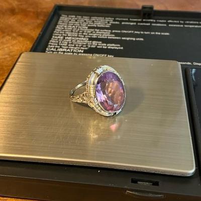 14k White Gold Amethyst Ring