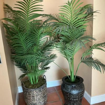 Faux Palm Trees Pair