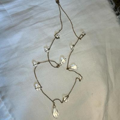 12k Crystal Drop Necklace
