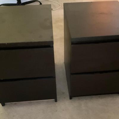 Night Stands Wood Pair With Two Drawers 