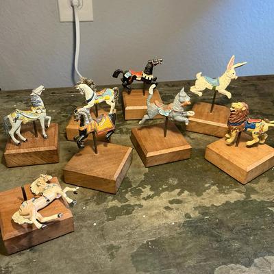 Vintage Metal Carousel Animals 