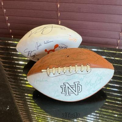Notre Dame And NFL Signed Footballs