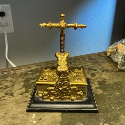 Antique Brass Playing Card Press